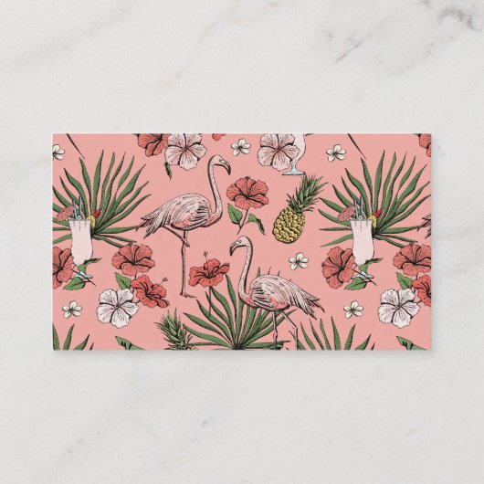 Elegant Hawaiiaans Vrijgezellenfeest Bloemenrecept Informatiekaartje (Achterkant)