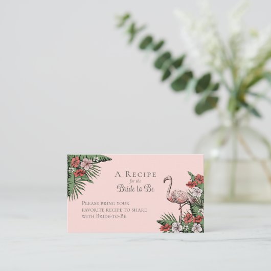 Elegant Hawaiiaans Vrijgezellenfeest Bloemenrecept Informatiekaartje (Staand voorkant)