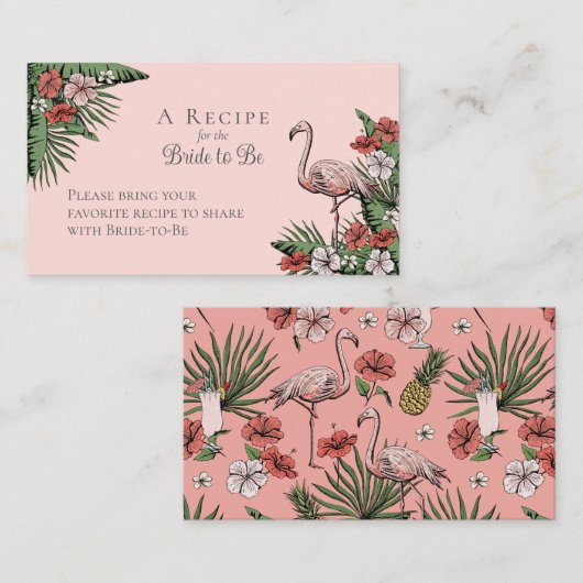 Elegant Hawaiiaans Vrijgezellenfeest Bloemenrecept Informatiekaartje (Voorkant / Achterkant)