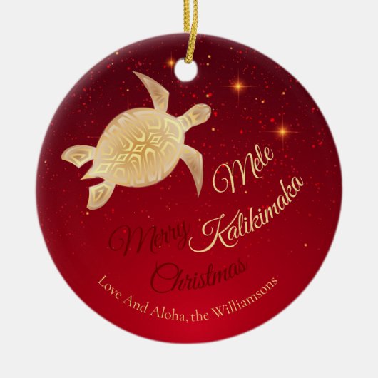Elegant Hawaiiaanse Kerstmis Keramisch Ornament (Voorkant)