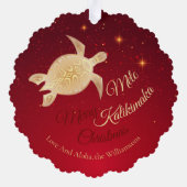 Elegant Hawaiiaanse Kerstmis Ornament Kaart (Achterkant)