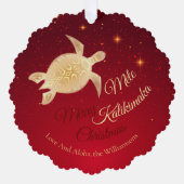 Elegant Hawaiiaanse Kerstmis Ornament Kaart (Voorkant)