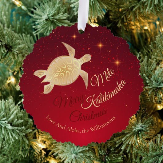 Elegant Hawaiiaanse Kerstmis Ornament Kaart (Insitu (Drie))