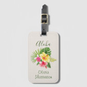 Elegant Hawaiian Aloha Tropical gepersonaliseerd Bagagelabel (Voorkant (verticaal))