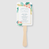 Elegant Hawaiian Hibiscus Trouwprogramma Hand Fan Handwaaier (Voorkant)