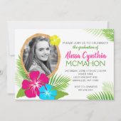 Elegant Hawaiian Luau Afstuderen Foto Kaart (Voorkant)