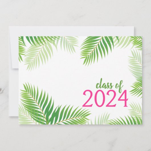 Elegant Hawaiian Luau Afstuderen Foto Kaart (Achterkant)