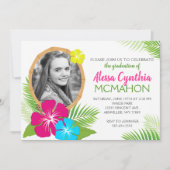 Elegant Hawaiian Luau Afstuderen Foto Kaart (Voorkant)
