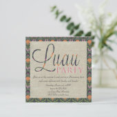 Elegant Hawaiian Tropical Luau Party Kaart (Staand voorkant)