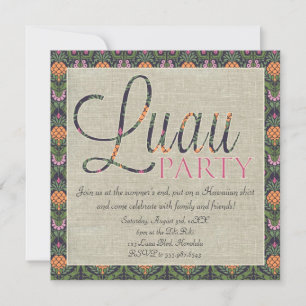 Elegant Hawaiian Tropical Luau Party Kaart
