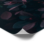 Elegant Hazy Lila & Blauw Botanische Bloemenkunst Poster (Hoek)