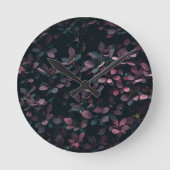 Elegant Hazy Lila & Blauw Botanische Bloemenkunst Ronde Klok (Voorkant)