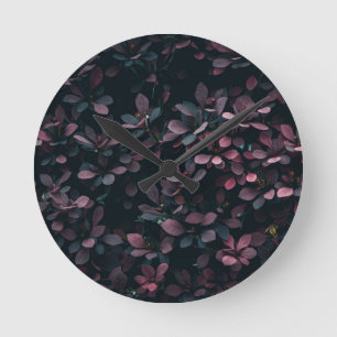 Elegant Hazy Lila & Blauw Botanische Bloemenkunst Ronde Klok