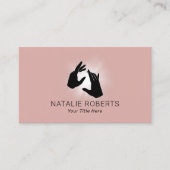 Elegant Healing Hands Dusty Roos Massage Spa Salon Visitekaartje (Voorkant)