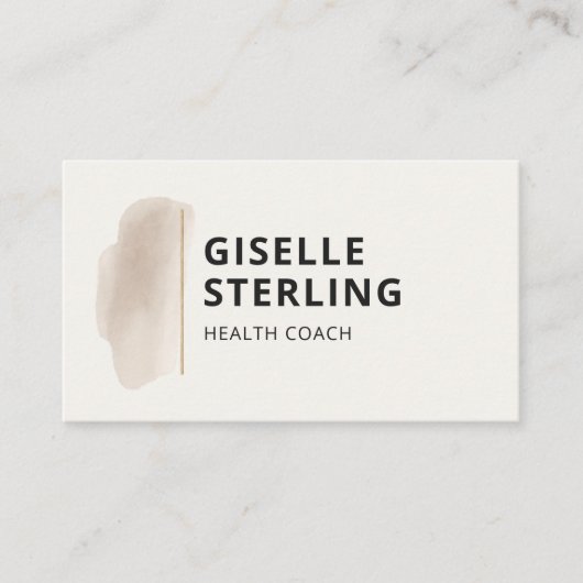 Elegant Health Coach Neutral Beige Watercolor  Visitekaartje (Voorkant)