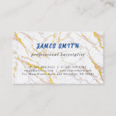 Elegant Hear Style White Marble Visitekaartje (Voorkant)