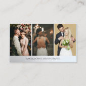 Elegant Heart 3 Foto Collage Weddenschap Fotograaf Visitekaartje (Voorkant)
