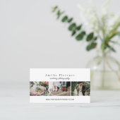 Elegant Heart 3 Foto Collage Weddenschap Fotograaf Visitekaartje (Staand voorkant)