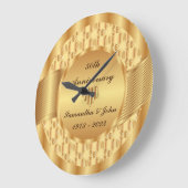 Elegant Heart 50th Gold Wedding Jubileum Grote Klok (Hoek)