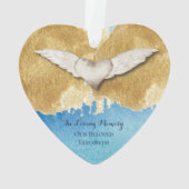 Elegant Heart Angel Wings houdt van geheugen Keepo Ornament (achterkant)