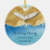 Elegant Heart Angel Wings Loving Memory Monogram Keramisch Ornament (Voorkant)