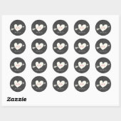 Elegant Heart & Arrow Chalkboard Wedding Ronde Sticker (Vel)