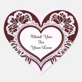 Elegant Heart Card With Red Roses Hart Sticker