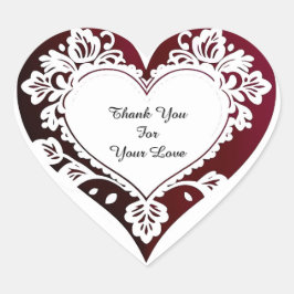 Elegant Heart Card With Red Roses Hart Sticker