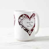 Elegant Heart Card With Red Roses Koffiemok (Voorkant rechts)