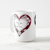 Elegant Heart Card With Red Roses Koffiemok (Voorkant links)