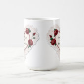 Elegant Heart Card With Red Roses Koffiemok (Center)