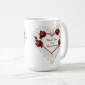 Elegant Heart Card With Red Roses Koffiemok (Voorkant rechts)