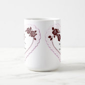 Elegant Heart Card With Red Roses Koffiemok (Center)