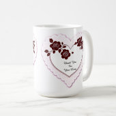 Elegant Heart Card With Red Roses Koffiemok (Voorkant rechts)