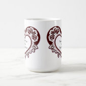 Elegant Heart Card With Red Roses Koffiemok (Center)