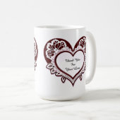 Elegant Heart Card With Red Roses Koffiemok (Voorkant rechts)