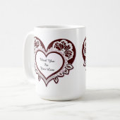 Elegant Heart Card With Red Roses Koffiemok (Voorkant links)