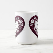 Elegant Heart Card With Red Roses Koffiemok (Center)