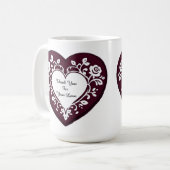 Elegant Heart Card With Red Roses Koffiemok (Voorkant links)