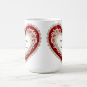 Elegant Heart Card With Red Roses Koffiemok (Center)