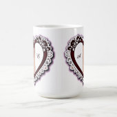 Elegant Heart Card With Red Roses Koffiemok (Center)