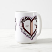 Elegant Heart Card With Red Roses Koffiemok (Voorkant rechts)