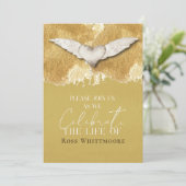 Elegant Heart Celebration of Life Funeral Memorial Kaart (Staand voorkant)