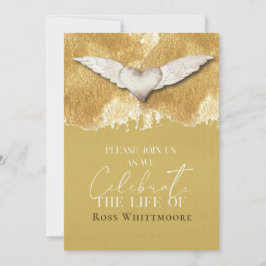 Elegant Heart Celebration of Life Funeral Memorial Kaart