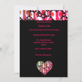 ELEGANT HEART COLORED WEDDING INVITATIONS KAART