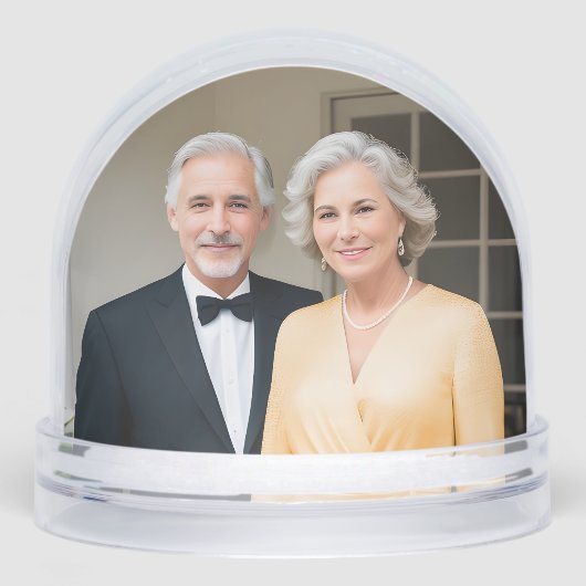 Elegant Heart Diamonds 50th Wedding Anniversary Sneeuwbol (Voorkant)