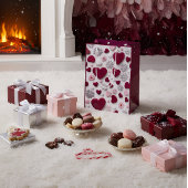 Elegant Heart & Floral Gift Bag Medium Cadeauzakje