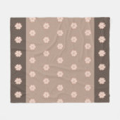 Elegant Heart Flowers op Brown & Beige Fleece Deken (Voorkant (Horizontaal))