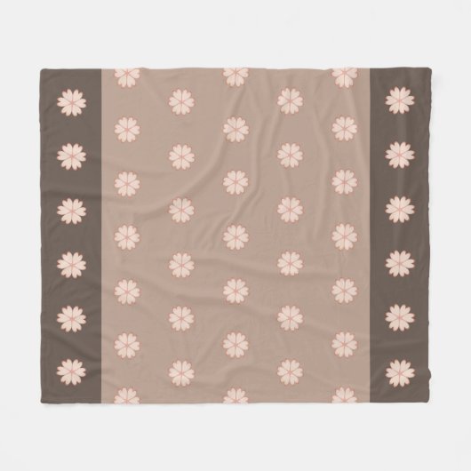 Elegant Heart Flowers op Brown & Beige Fleece Deken (Voorkant (Horizontaal))