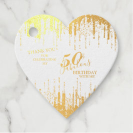 Elegant Heart Gold 50 & Fabulous Birthday Real Bedankjes Labels